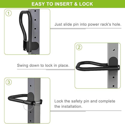 SELEWARE Solid Dip Bar Attachment for 2" x 2" or 3" x 3" with 1", 1/2" or 5/8" Hole Power Cage Squat Rack, Set of 2 Dip Bar Muti-Grip Handles for Strength Training, Double Welding Design
