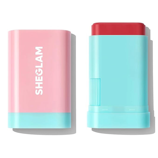 SHEGLAM Glass Glow Blush Stick Cream for Cheek and Lip, Waterproof Hydrating Tinted Solid Moisturizer Blendable Natural Grow Nude Face Blush Makeup-Cherry Express