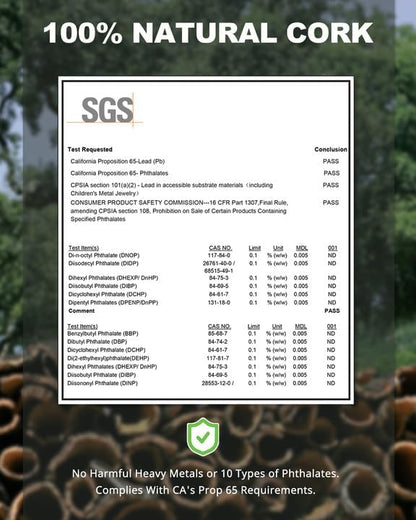 Trideer Cork Yoga Blocks, 2 Pack Natural Cork Blocks, High Density with Non Slip Surface, Eco-Friendly Accessories and Ideal for Yoga, Pilates, Stretching