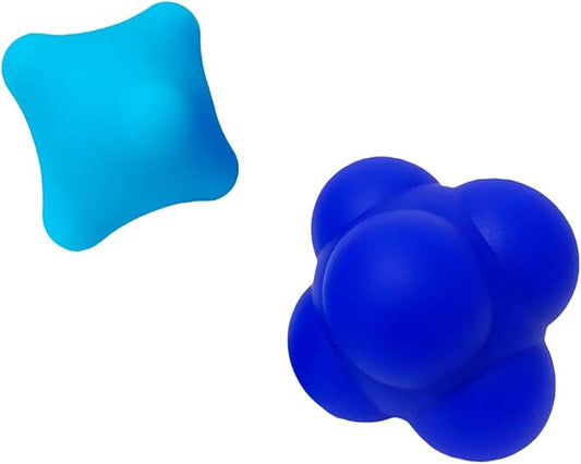 Reaction Training Ball & Six-Point Spike Massage Ball Set,2 Different Massage Balls for Hand and Foot Relaxation,Deep Muscle Relief,Ideal for Athletes & Everyday Use(DARK BLUE/BLUE 2 Pieces)
