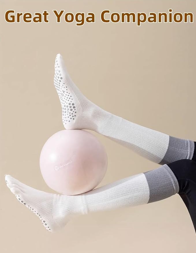 2 Pairs Anti-Slip Toe Socks No Show for Women, Warm Athletic Socks for Yoga, Fitness, Mid-Calf Compression Socks