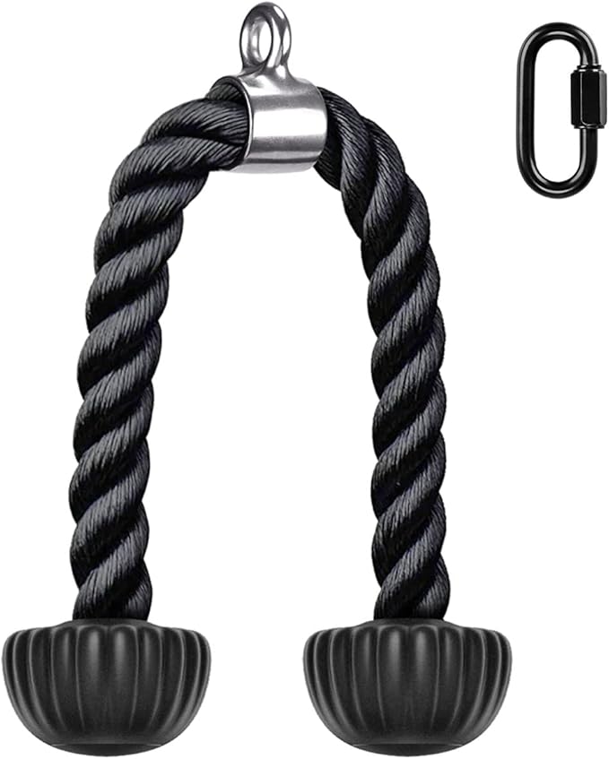 SELEWARE Tricep Rope Cable Machines Attachments for Gym, Heavy Duty Universal Tricep Pull Down Rope with Soft Rubber Ends for Home Gym Workout Biceps Back Shoulders
