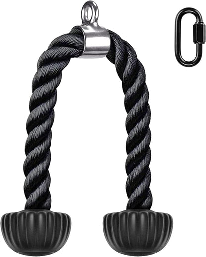 SELEWARE Tricep Rope Cable Machines Attachments for Gym, Heavy Duty Universal Tricep Pull Down Rope with Soft Rubber Ends for Home Gym Workout Biceps Back Shoulders