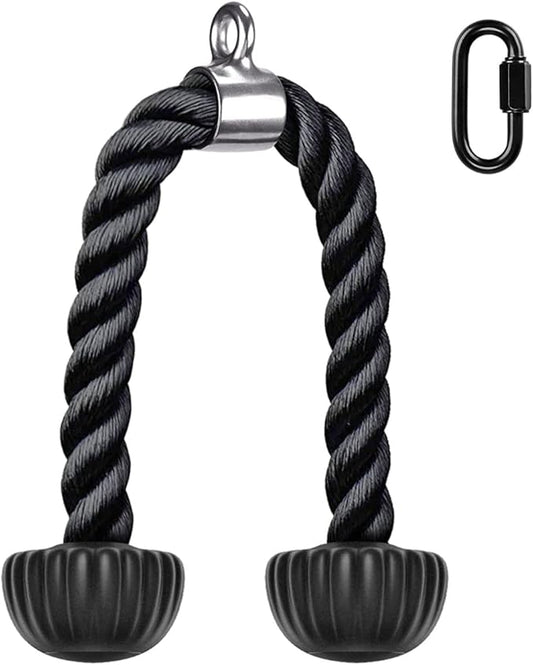 SELEWARE Tricep Rope Cable Machines Attachments for Gym, Heavy Duty Universal Tricep Pull Down Rope with Soft Rubber Ends for Home Gym Workout Biceps Back Shoulders