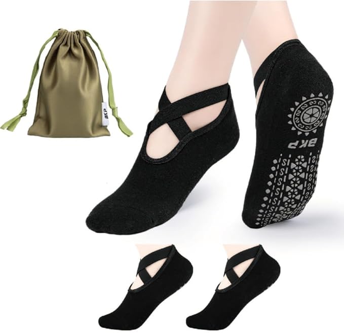 BKP Yoga Socks For Women,Non slip Grip Pilates Socks Suitable For Ballet,Plasticity,Dance,Home,Training