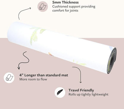 Shakti Warrior TPE Yoga Mat - Artist Designed, Premium eco friendly mats, Non Slip, Non toxic, Great For Regular & Hot Yoga, Pilates and Workouts (72 inch x 24 inch x 6mm thick)