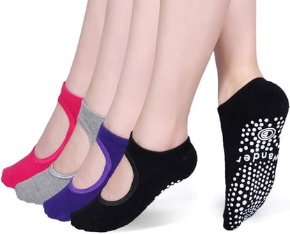 Yoga Socks Non Slip Skid Socks with Grips Pilates Ballet Barre Socks for Women