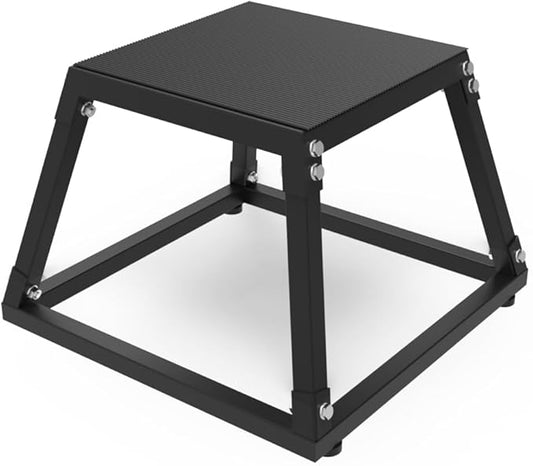 Metal Plyometric Jumping Box,12/18/24/30 Inch Steel Plyo Box Set for Fitness Exercise Home Gym,Single/Set