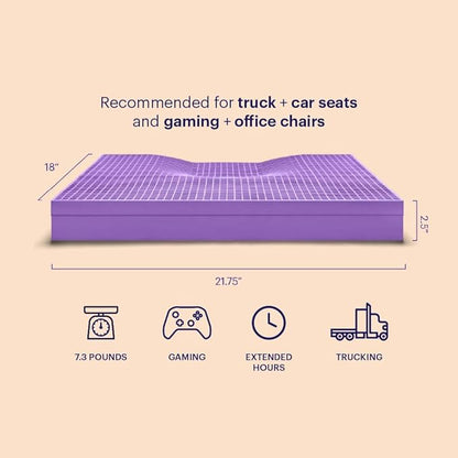 Purple Ultimate Seat Cushion | Pressure Reducing Grid Designed for Ultimate Comfort | Designed for Gaming | Made in The USA