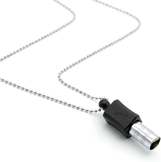 528 Hz Meditation Necklace Quit Smoking Necklace Breathing Frequency Sound Healing Device by Adjusting The Breathing for Anxiety & Stress Relief Mindfulness (Black)