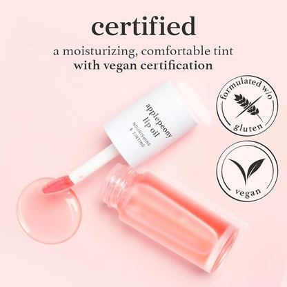 NOONI Korean Lip Oil - Applepeony | Long-Lasting, Moisturizing, Plumping, Revitalizing for Dry Lips, Waterproof, No Peel Off, Hydrating, Nourishing Crystal Clear, 0.12 FL Oz