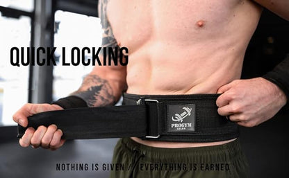 Self-Locking Weight Lifting Belt with Straps - Premium Weightlifting Belt for Serious Functional Fitness - Powerlifting - Deadlifting - Olympic Lifting Athletes - Gym Belt for Men & Women