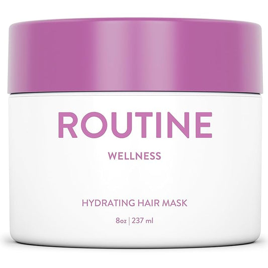 Routine Wellness Deep Conditioning Hair Mask for Dry Damaged Hair - Hydrating, Moisturizing Repair Treatment - Promotes Volume - Rose Hips 8oz