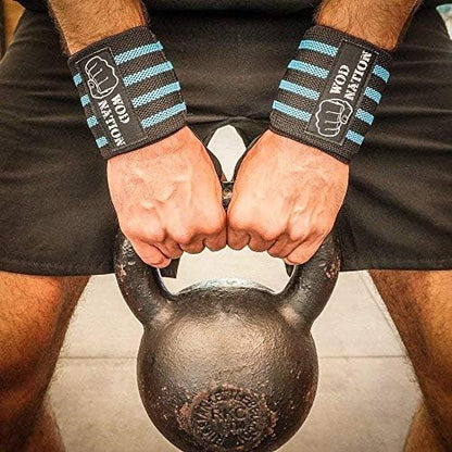 WOD Nation Wrist Wraps for Weightlifting & Strength Training – Professional Gym Straps w/Thumb Loop for Men & Women