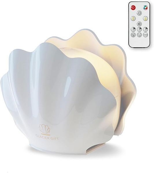 Essential Oil Diffuser 260ML, Shell Aroma Diffuser with Remote Control Humidifier with 7 Colors LED Night Light for Bedroom Home Relaxation (White)