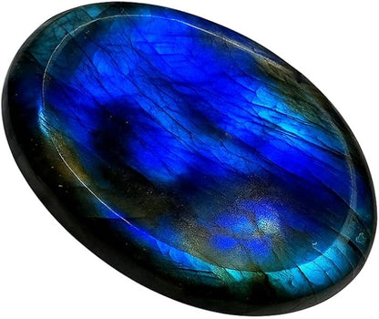 Labradorite Worry Stones – Crystal Thumb Worry Stone for Anxiety, Stress – Relaxing and Soothing Balance Stones for Meditation, Stress Relief – Healing Stones and Crystals for Men and Women