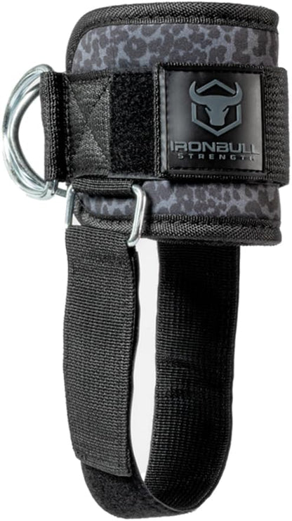 Women's Kickback Ankle Strap for Cable Machines & Resistance Bands: Gym & Home Workout Cuff Attachment for Leg Extensions, Kickbacks, Hip Abductors - Booty Exercises" (Pair, Black Leopard)
