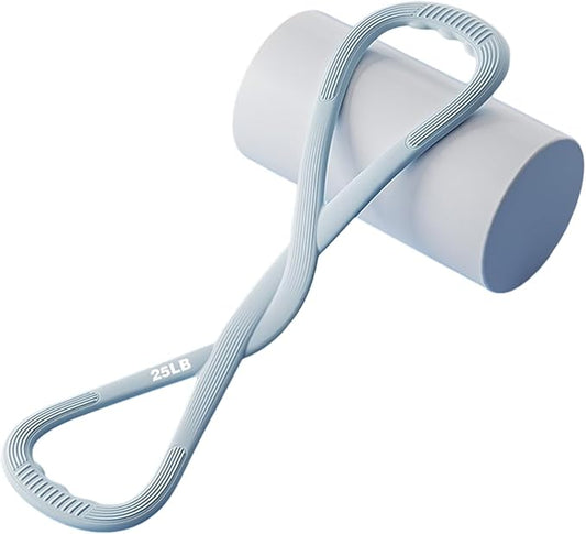 Upgraded Figure 8 Resistance Band - Portable Silicone Exercise Band for Yoga, Strength Training & Full Body Workouts | Home Gym & Travel Equipment
