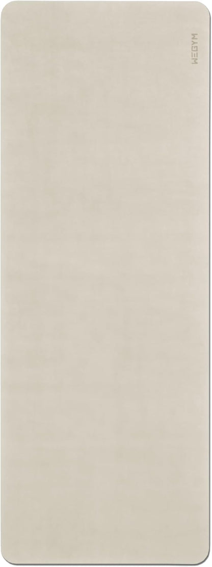 4mm Cushioned Exercise Mat for Yoga & Pilates - Anti Slip, Polyurethane with Suede Top & Carrying Strap