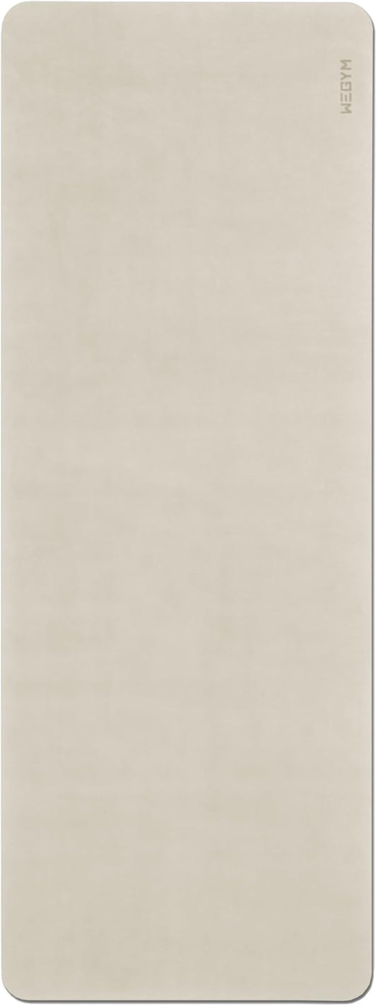 4mm Cushioned Exercise Mat for Yoga & Pilates - Anti Slip, Polyurethane with Suede Top & Carrying Strap