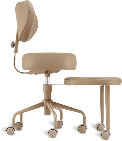 Meditation Cross Legged Chair PRO, ADHD Chair with Height Adjustable Backrest, Criss Cross Desk Use with Footrest and Wheels for Home Office, Flexible Design for Fidgety Sitters, Black