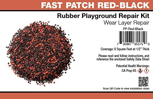 Poured-in-Place Surfacing Repair Kit Fix Rubber Playground (Red/Black, Standard)