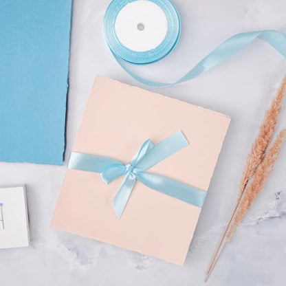1" Width x 50 Yards Satin Fabric Ribbon, Light Blue Ribbon Perfect for DIY Bows, Swags, Gift Wrapping, Craft, Flower Bouquet，Christmas and Party Decoration