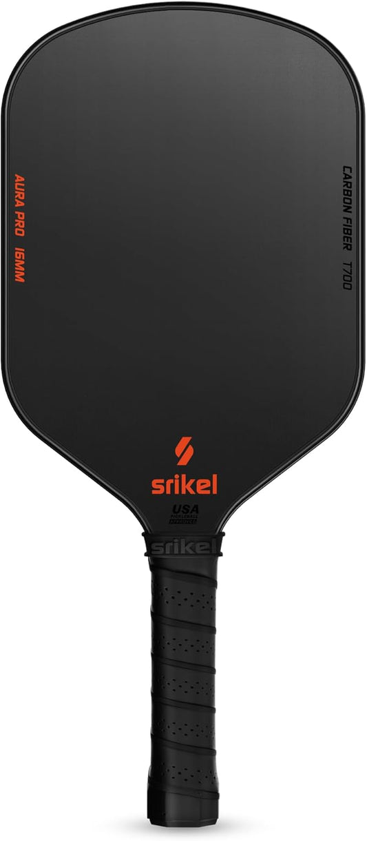 Pickleball Paddles, Raw T700 Carbon Fiber Pickleball Paddle, 16mm Power Polymer Core, Professional Rackets for Great Spin, Control & Precision Shots, USAPA Approved