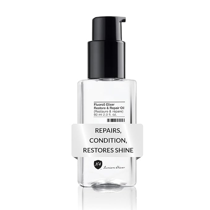 Number 4 Hair Oil, Fluoro5 Elixir Restore & Repair, Anti Frizz Serum for Damaged Hair, 2.0 oz – N4 Hair Care