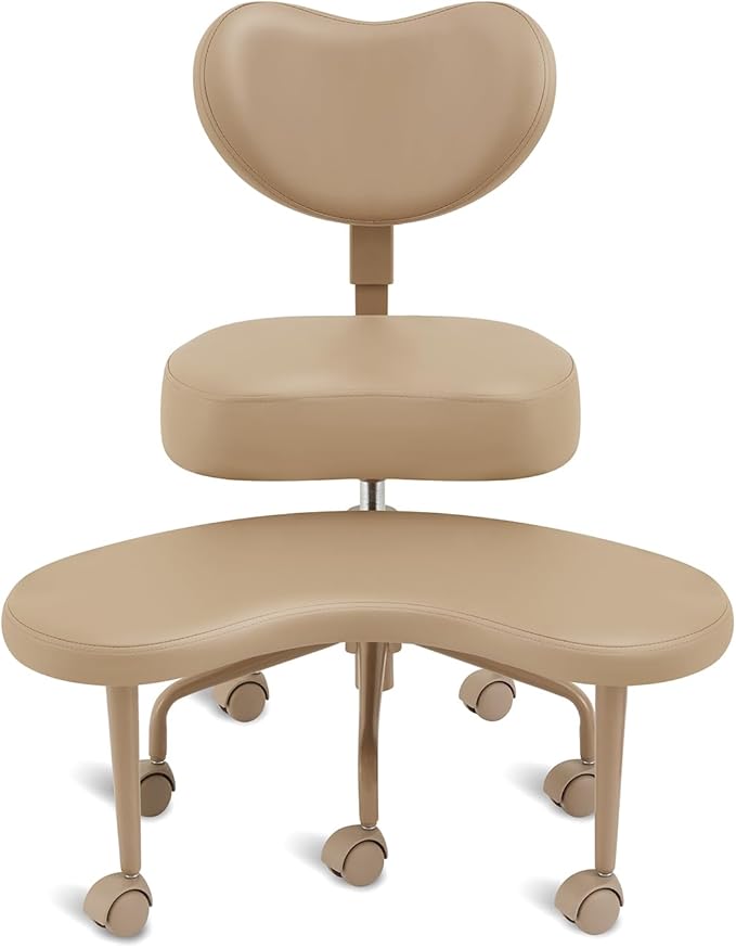 Meditation Cross Legged Chair PRO, ADHD Chair with Height Adjustable Backrest, Criss Cross Desk Use with Footrest and Wheels for Home Office, Flexible Design for Fidgety Sitters, Black