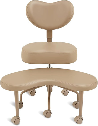 Meditation Cross Legged Chair PRO, ADHD Chair with Height Adjustable Backrest, Criss Cross Desk Use with Footrest and Wheels for Home Office, Flexible Design for Fidgety Sitters, Black