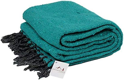 Open Road Goods Solid Color Mexican Yoga Blanket – Large Handwoven Throw for Yoga, Beach, Camping or Home – Soft and Durable Cotton Blend
