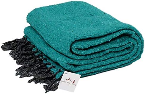 Open Road Goods Solid Color Mexican Yoga Blanket – Large Handwoven Throw for Yoga, Beach, Camping or Home – Soft and Durable Cotton Blend