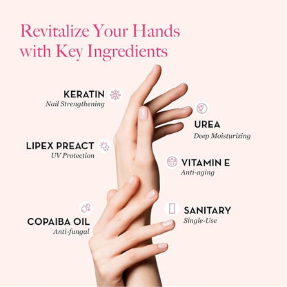 Bodipure All-In-1 Moisturizing Hand Mask, Keratin & Vitamin E Hand Mask for Dry Cracked Hands, Natural Moisturizing Gloves Formula, Strengthen Nails & Repair Hands 12 Pairs