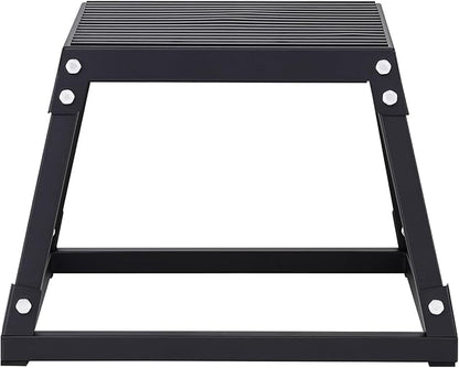 VEVOR Plyometric Jump Box, 18 Inch Plyo Box, Steel Plyometric Platform and Jumping Agility Box, Anti-Slip Fitness Exercise Step Up Box for Home Gym Training, Conditioning Strength Training