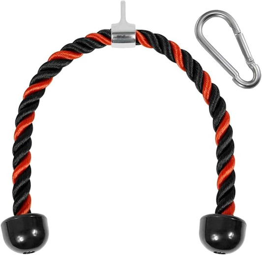 Yes4All Deluxe Tricep Rope Cable Attachment, 27 & 36 inch with 4 Colors, Exercise Machine Attachments Pulley System Gym Pull Down Rope with Carabiner