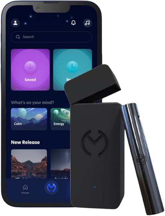 Moksha O₁ | Gamified Breathwork Tool | Smart Meditation Device | iOS Only | Mindfulness Tool for Immediate Calm and Instant Anxiety Relief | Sleep Aid Device (Space)