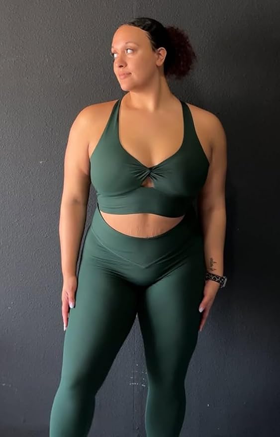 Aoxjox Women's Workout Sports Bras Twist Front Fitness Training Gym Bra Yoga Crop Lola Tank