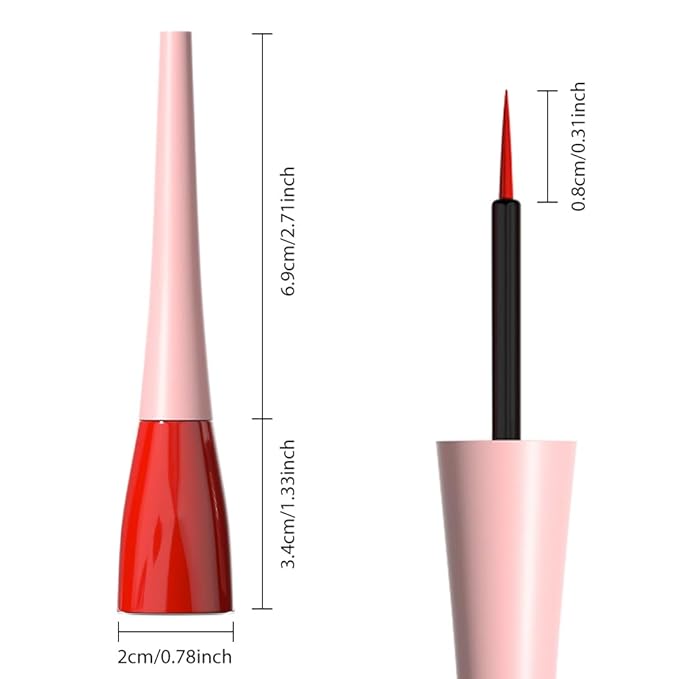 evpct 1Pcs Red Liquid Eyeliner Makeup Waterproof Brown Eye Liners for Women, Eyes Wing Eyeliner Stamps Shapes Colored Eyeliner delineador de ojos a prueba de agua contra el agua blanco para ojos