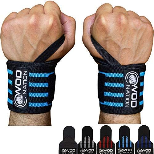 WOD Nation Wrist Wraps for Weightlifting & Strength Training – Professional Gym Straps w/Thumb Loop for Men & Women
