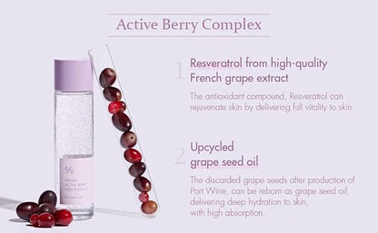 leegeehaam Dr.Ceuracle Vegan Active Berry First Essence - Antioxidant Hydrating Serum with Resveratrol Capsules for Rejuvenation (150ml / 5.07 fl. oz.)