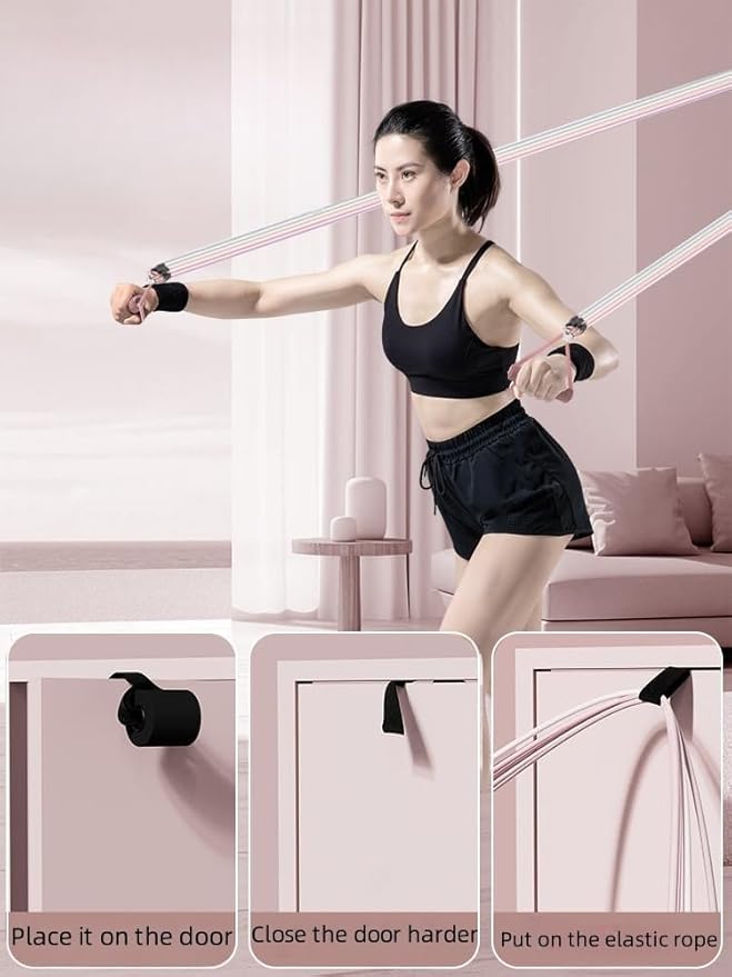 17PCS Exercise Bands Resistance Bands Set, Resistance Bands with Handles for Working Out & Physical Therapy,Bandas De Resistencia para Hacer Ejercicio,Figure 8 Exercise Bands(125 LBS)