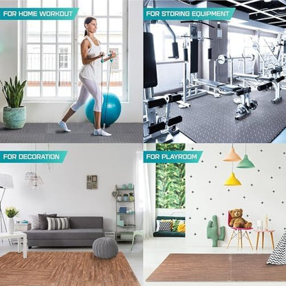 Yes4All 24SQFT-120SQFT Puzzle Exercise Mat for Home Gym, EVA Interlocking Foam Floor Tiles with Border for Workout Equipment