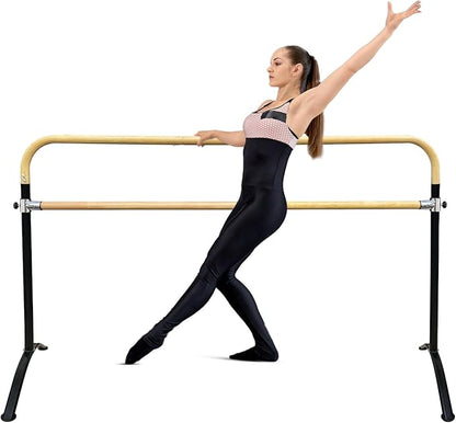 Ballet Barre Portable for Home or Studio, Height Adjustable Bar for Stretch, Pilates, Dance or Active Workouts, Single or Double Bar, Kids and Adults