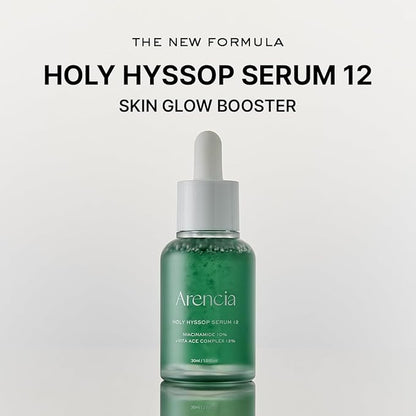 Hyssop Glow Serum, 10% Niacinamide, 12% Vitamin A,C,E - Hydrating, Moisturizing, Anti-Aging Serum for Korean Glass Skin