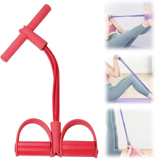 21 Fitness Resistance Bands-4 Tube Pedal Ankle Puller, 2025 New Stretching Bands for Arm and Leg Workouts, AB Training Auxiliary Device Workout Equipment for Women Men