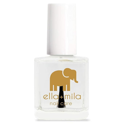 ella+mila In a Rush Fast - Dry Top Coat Nail Polish with High Glossy Shine. This clear nail polish features a UV inhibitor to resist yellowing and comes in a 0.45 fl oz bottle