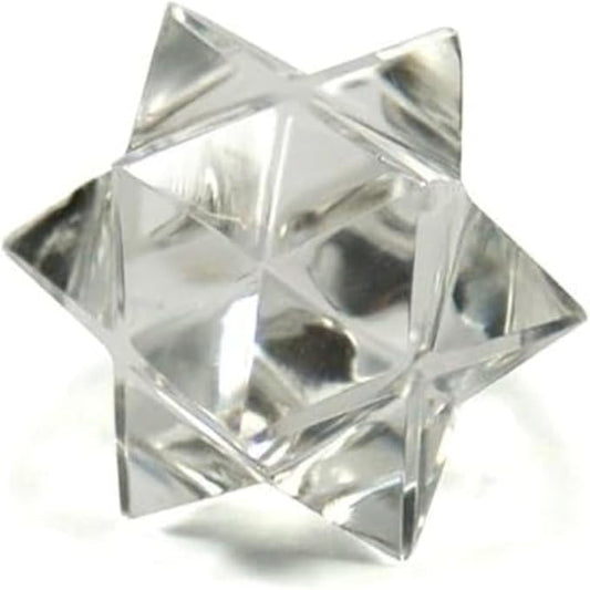 Jet 1 Pcs Clear Quartz Crystal 12-Point Merkabah Star for Healing - Panic Balancing Meditation Tool Use (0.75-1 inch, 8-10 Grams)