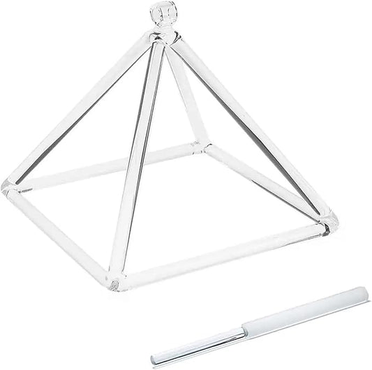7 Inch Quartz Crystal Singing Pyramid Healing Musical Instrument For Sound Healing Meditation With Crystal Singing Bowl Striker