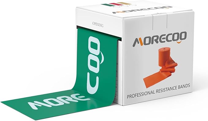 MORECOO Risistance Bands, 25 Yard Roll Professional Latex Stretch Bands for Physical Therapy, Elastic Bands for Upper & Lower Body Exercises, Lower Pilates, Home Workouts & Rehab, Core Exercise